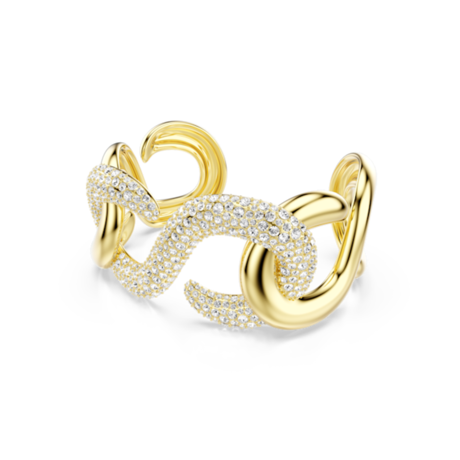 Resim Dextera Kelepçe, Yuvarlak kesim, Beyaz, Altın rengi kaplama