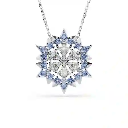 Resim Magic Kolye ve broş, Kar tanesi, Mavi, Rodyum kaplama