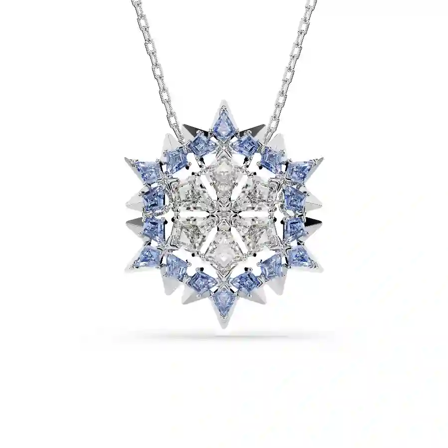 Resim Magic Kolye ve broş, Kar tanesi, Mavi, Rodyum kaplama