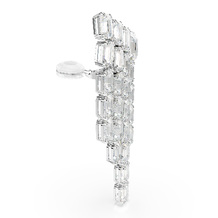 Resim Millenia Klipsli Küpeler, Sekizgen kesim, Avize, Beyaz, Rodyum kaplama