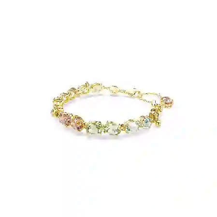 Resim Gema Tennis bileklik, Karışık kesimler, Çok renkli, Altın rengi kaplama