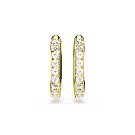 Resim Dextera halka küpeler, Sekizgen şekil, Yuvarlak kesim, Beyaz, Altın rengi kaplama