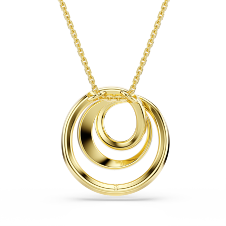 Resim Hyperbola Kolye, Yuvarlak kesim, Beyaz, Altın rengi kaplama