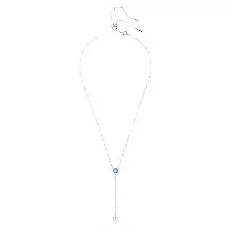 Resim Stilla Attract Y-Kolye, Yuvarlak kesim, Mavi, Rodyum kaplama