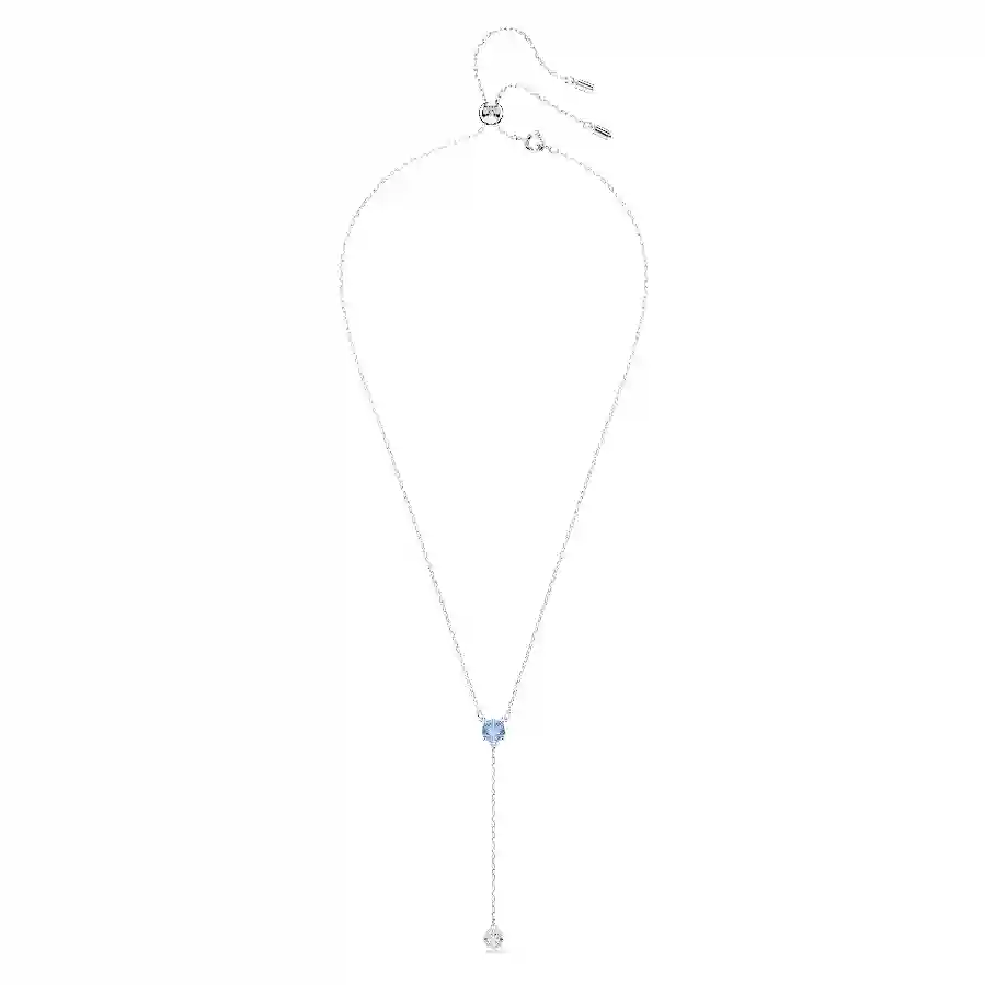 Resim Stilla Attract Y-Kolye, Yuvarlak kesim, Mavi, Rodyum kaplama