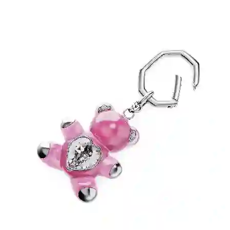 Resim Teddy Anahtarlık, Ayıcık, Pembe, Rodyum kaplama