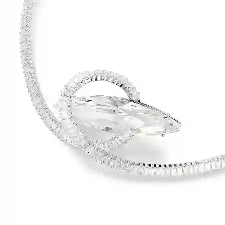 Resim Matrix Gerdanlık, Baget kesim, Beyaz, Rodyum kaplama