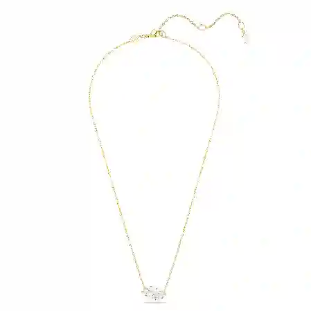 Resim Mesmera Attract Kolye, Kalp, Beyaz, Altın rengi kaplama