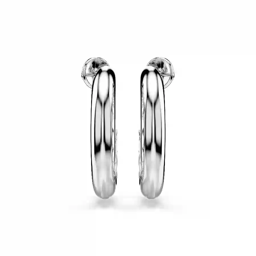 Resim Sublima halka küpeler, Beyaz, Rodyum kaplama