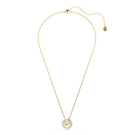 Resim Hyperbola Kolye, Yuvarlak kesim, Beyaz, Altın rengi kaplama