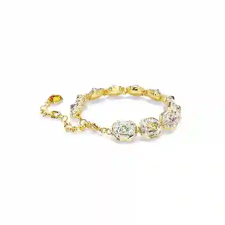 Resim Chroma Tennis bileklik, Sekizgen kesim, Çok renkli, Altın rengi kaplama