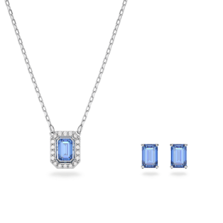 Resim Una Set, Sekizgen kesim, Mavi, Rodyum kaplama