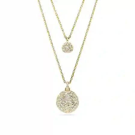 Resim Meteora Katlı Kolye, Beyaz, Altın rengi kaplama