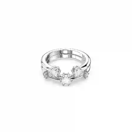 Resim Constella Yüzük, Set (2), Yuvarlak kesim, Beyaz, Rodyum kaplama