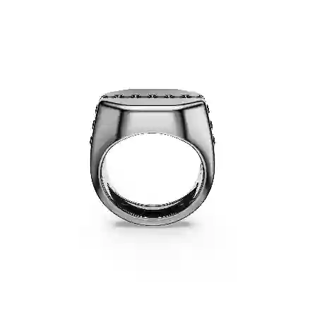 Resim Dextera Octagon Yüzük, Sekizgen şekil, Yuvarlak kesim, Siyah, Rutenyum kaplama