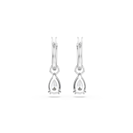 Resim Millenia halka küpeler, Armut kesim, Beyaz, Rodyum kaplama