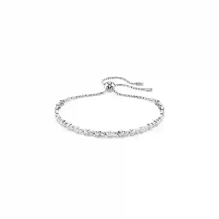 Resim Matrix Tennis bileklik, Karışık yuvarlak kesimler, Beyaz, Rodyum kaplama