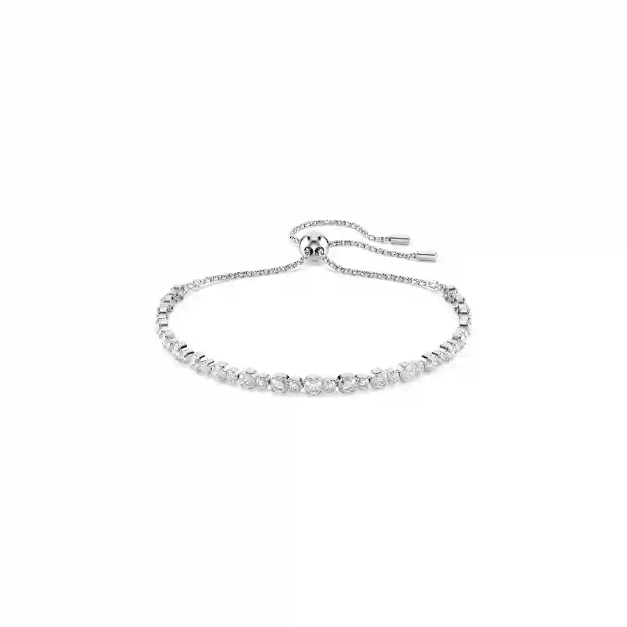 Resim Matrix Tennis bileklik, Karışık yuvarlak kesimler, Beyaz, Rodyum kaplama