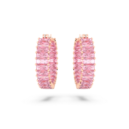 Resim Matrix halka küpeler, Baget kesim, Pembe, Pembe altın rengi kaplama