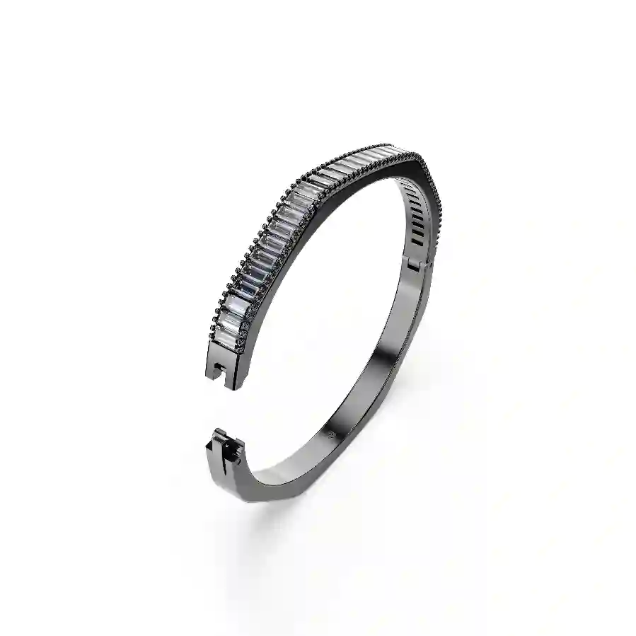 Resim Matrix Bileklik, Baget kesim, Sekizgen şekil, Gri, Rutenyum kaplama