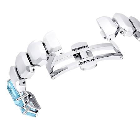 Resim Saat, Sekizgen kesim bileklik, Mavi, Paslanmaz çelik