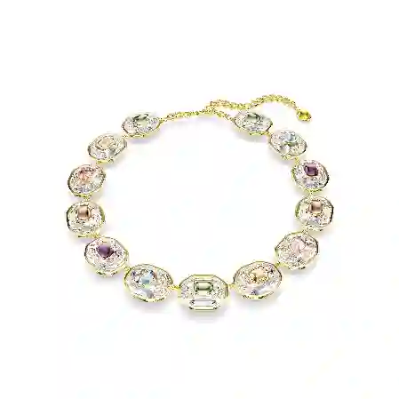 Resim Chroma Tennis kolye, Sekizgen kesim, Çok renkli, Altın rengi kaplama