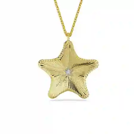 Resim Idyllia SCS Kolye, Denizyıldızı, Mavi, Altın rengi kaplama