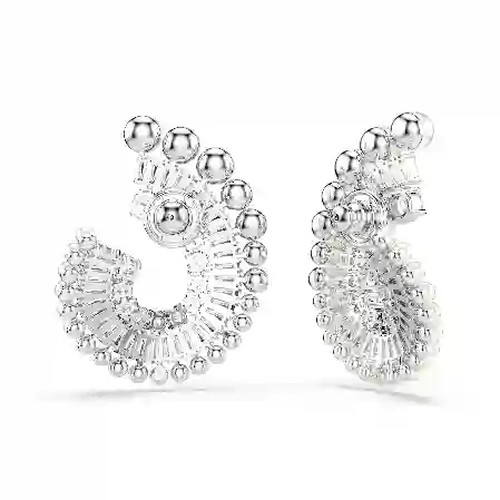 Resim Ariana Grande x Swarovski damla küpeler, Kristal inci, Karışık kesimler, Beyaz, Rodyum kaplama