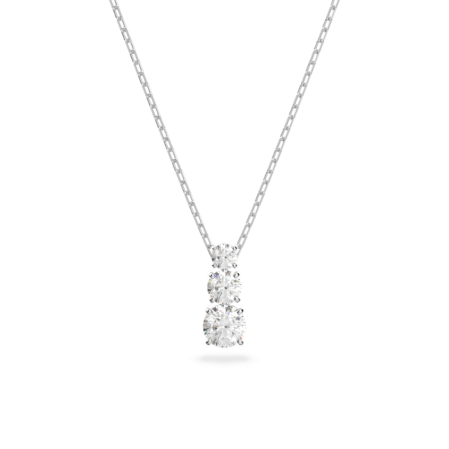 Resim Attract Trilogy Kolye, Yuvarlak kesim, Beyaz, Rodyum kaplama