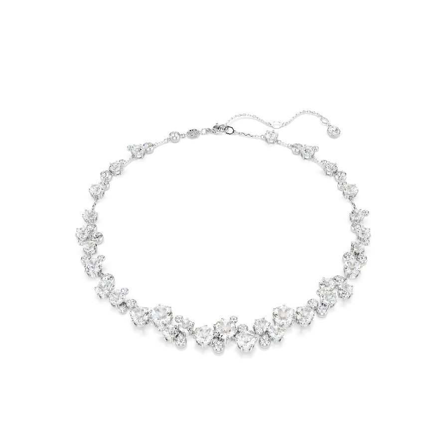 Resim Constella Kolye, Yuvarlak kesim, Beyaz, Rodyum kaplama