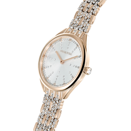 Resim Attract Saat, İsviçre üretimi, Pavé, Kristal bileklik, Altın Rengi, Şampanya altın rengi yüzey
