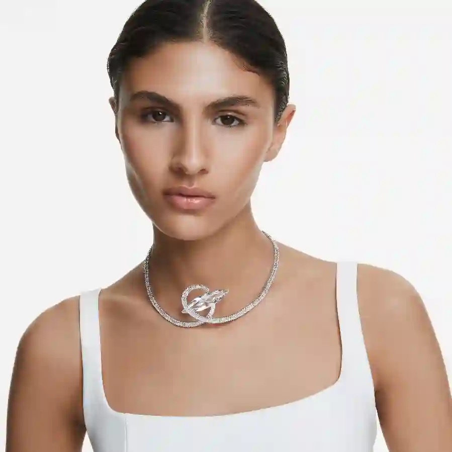 Resim Matrix Gerdanlık, Baget kesim, Beyaz, Rodyum kaplama