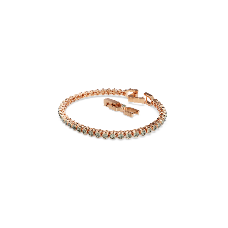 Resim Imber Emily Tennis bileklik, Yuvarlak kesim, Siyah, Pembe altın rengi kaplama