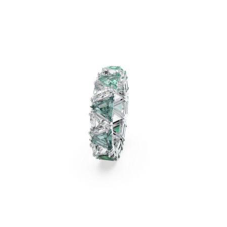 Resim Ortyx Kokteyl Yüzüğü, Üçgen kesim, Yeşil, Rodyum kaplama