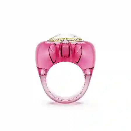 Resim Dulcis Kokteyl Yüzüğü, Kalp kesim, Pavé, Kalp, Pembe