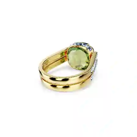 Resim Chroma Yüzük, Yastık kesim, Çok renkli, Altın rengi kaplama