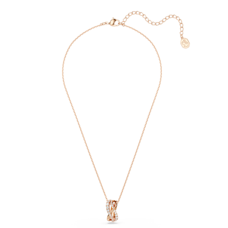 Resim Twist Kolye, Beyaz, Pembe altın rengi kaplama