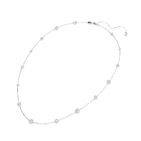 Resim Una Angelic Dizi Kolye, Yuvarlak kesim, Beyaz, Rodyum kaplama