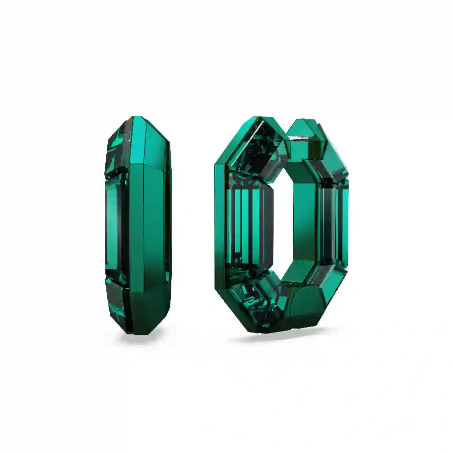 Resim Lucent halka küpeler, Sekizgen şekil, Küçük, Yeşil