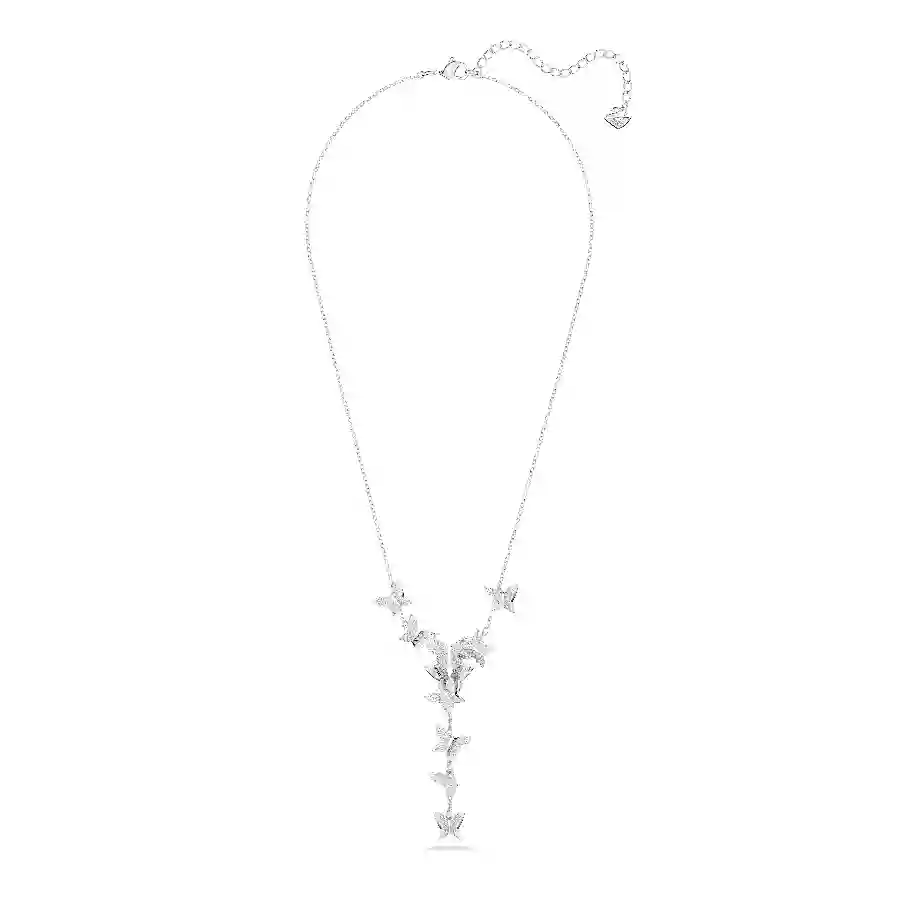 Resim Idyllia Lilia Y-Kolye, Kelebek, Beyaz, Rodyum kaplama