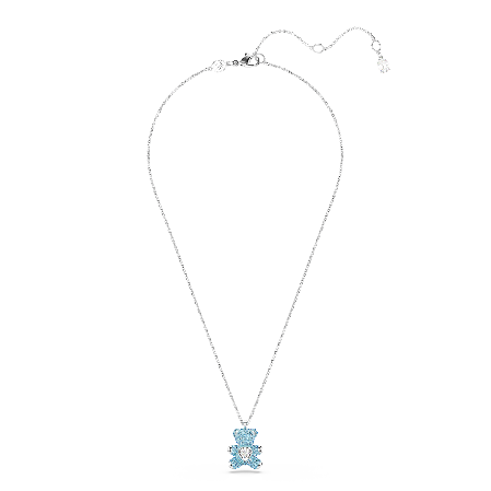 Resim Teddy Kolye, Ayıcık, Mavi, Rodyum kaplama