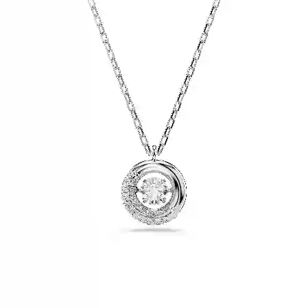 Resim Dextera Kolye, Yuvarlak kesim, Beyaz, Rodyum kaplama