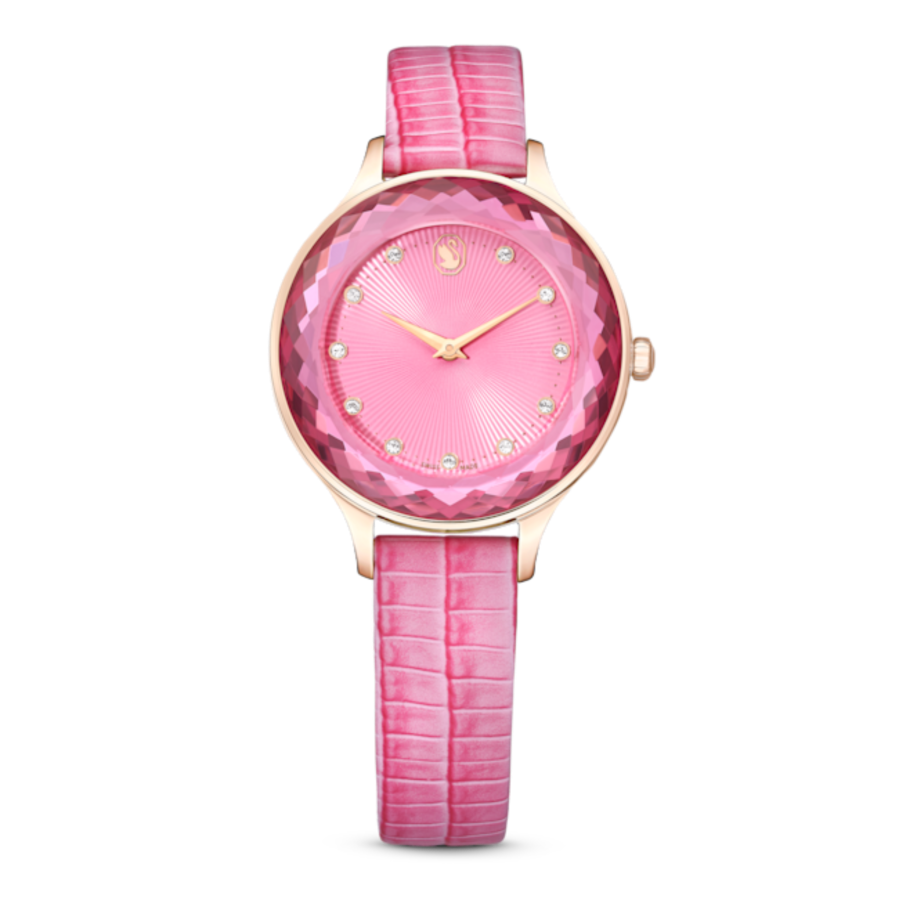 Resim Nova Saat, İsviçre Üretimi, Deri kayış, Pembe, Pembe altın rengi yüzey