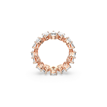Resim Vittore Yüzük, Damla kesim, Beyaz, Pembe altın rengi kaplama