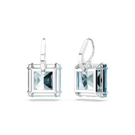 Resim Millenia damla küpeler, Kare kesim, Mavi, Rodyum kaplama