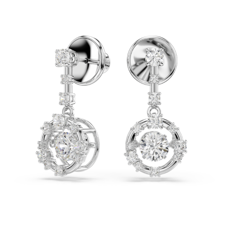 Resim Constella damla küpeler, Yuvarlak kesim, Dancing stone, Beyaz, Rodyum kaplama