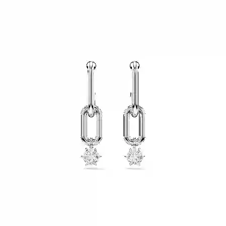 Resim Constella damla küpeler, Yuvarlak kesim, Beyaz, Rodyum kaplama