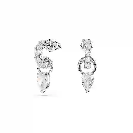 Resim Mesmera Set, Armut kesim, Yuvarlak kesim, Beyaz, Rodyum kaplama