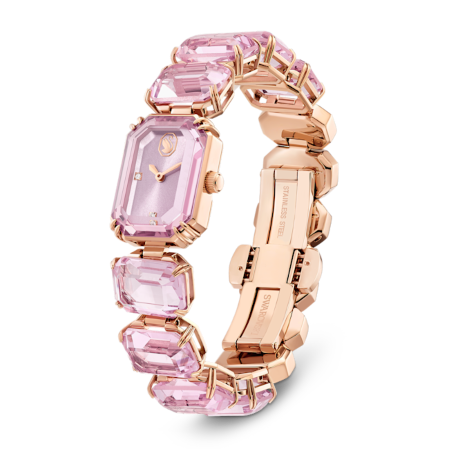 Resim Saat, Sekizgen kesim bileklik, Pembe, Pembe altın rengi yüzey