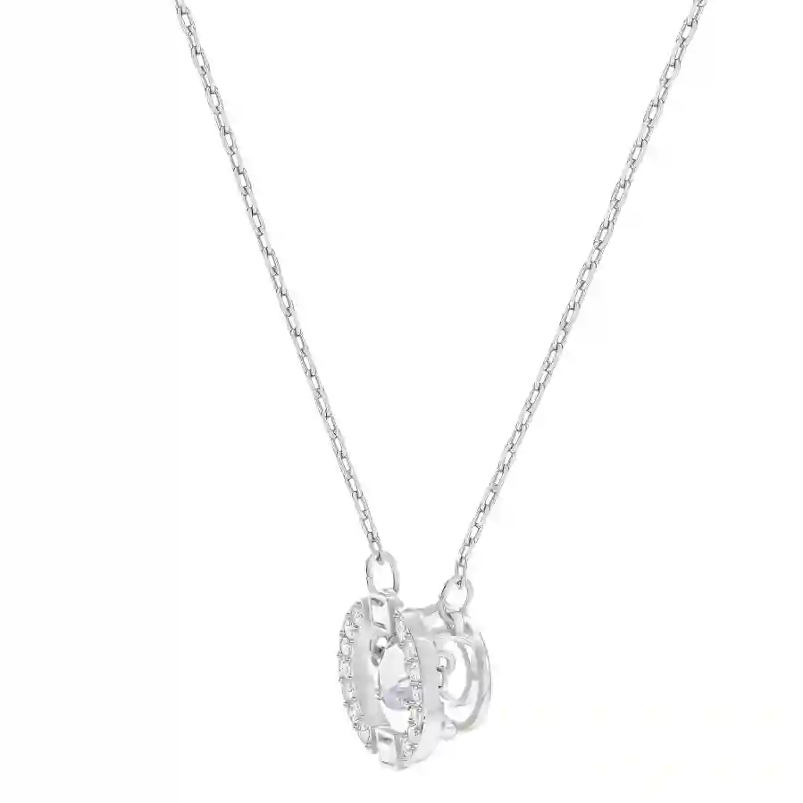 Resim Swarovski Sparkling Dance Kolye, Yuvarlak kesim, Beyaz, Rodyum kaplama